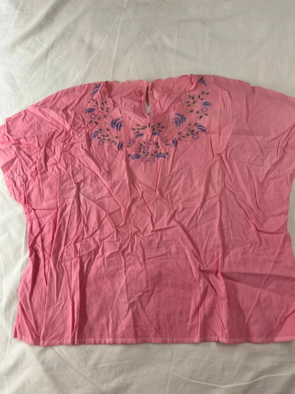 Vintage pink short-sleeve blouse, 100% Cotton by sedi – photo 2